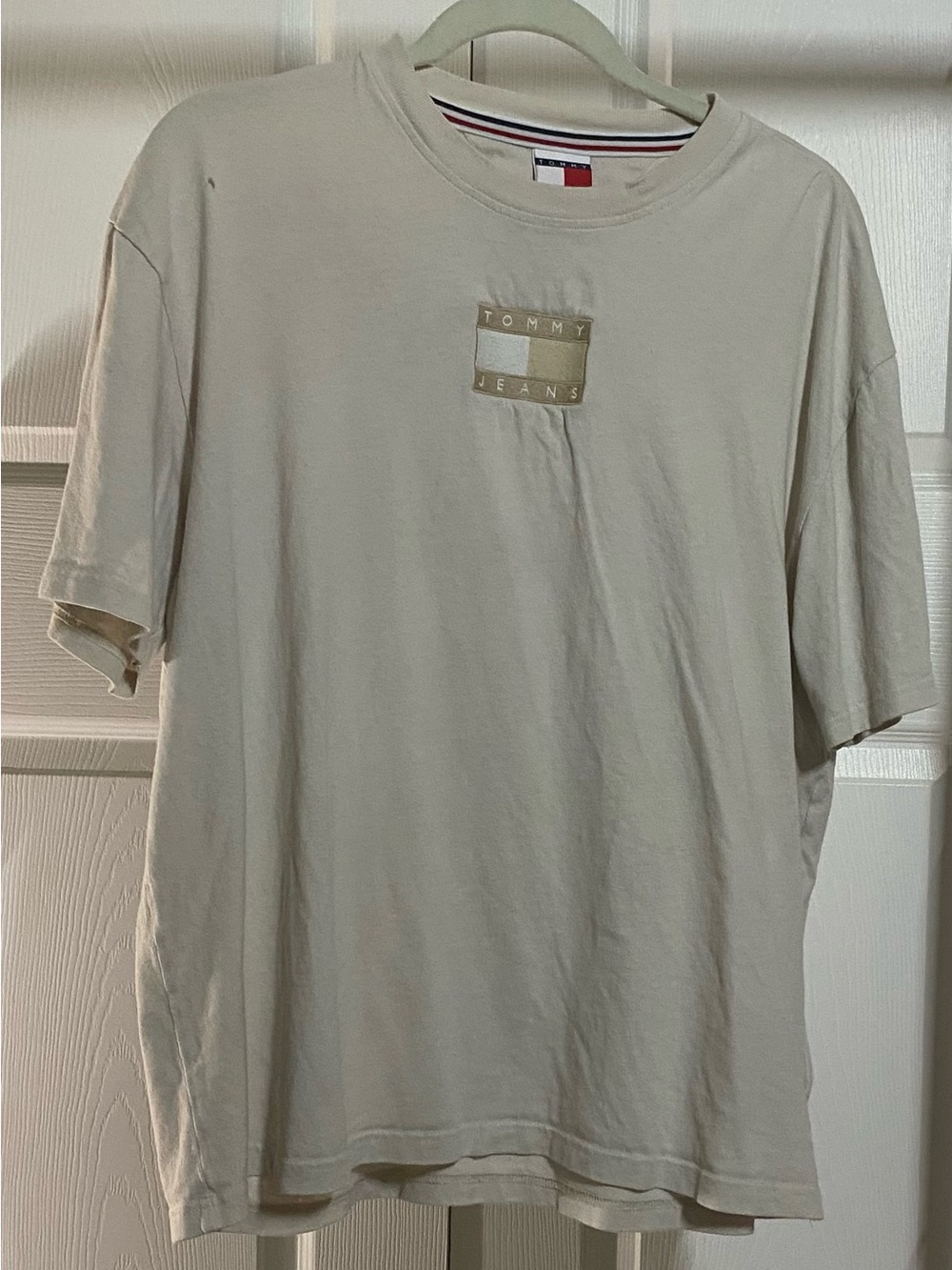Tommy Hilfiger Beige Short-Sleeve Logo Tee